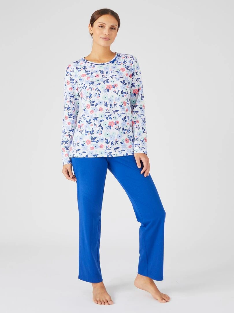 Pyjama manches longues pur coton peigné Damart Vert