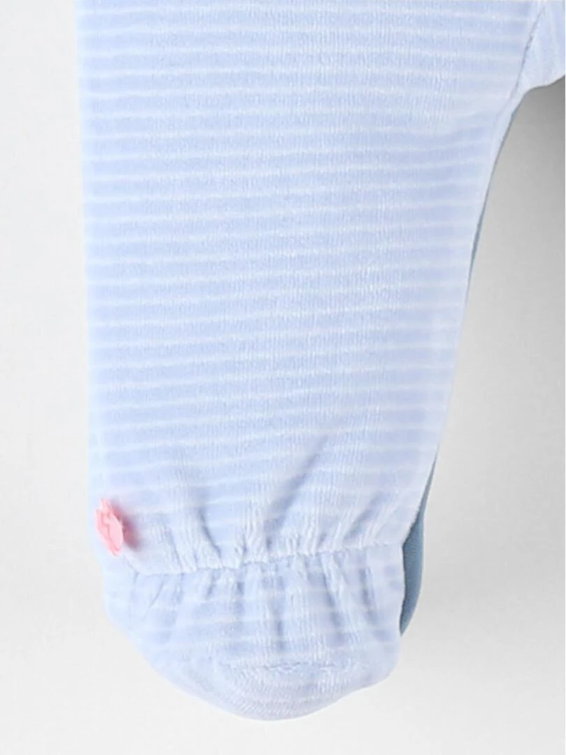 Pyjama 1 pièce dino en velours  clair/écru   Noukie's   Bleu