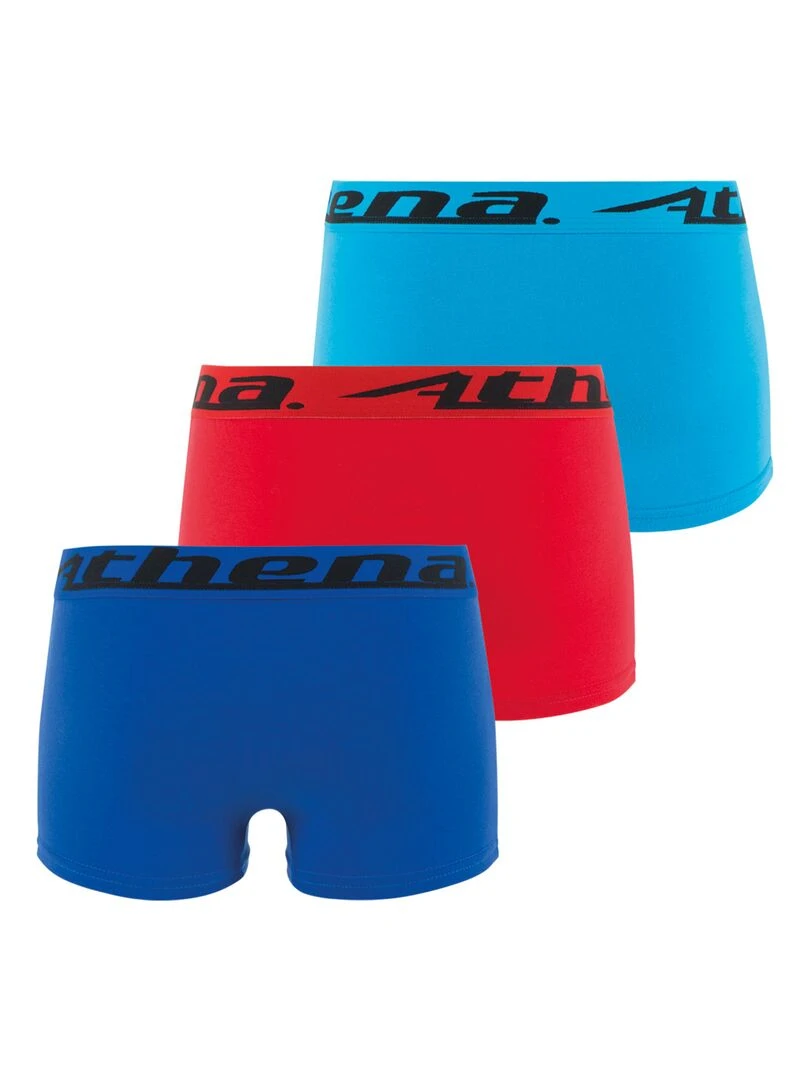 Lot de 3 boxers garçon Trio Choc   Bleu Rouge