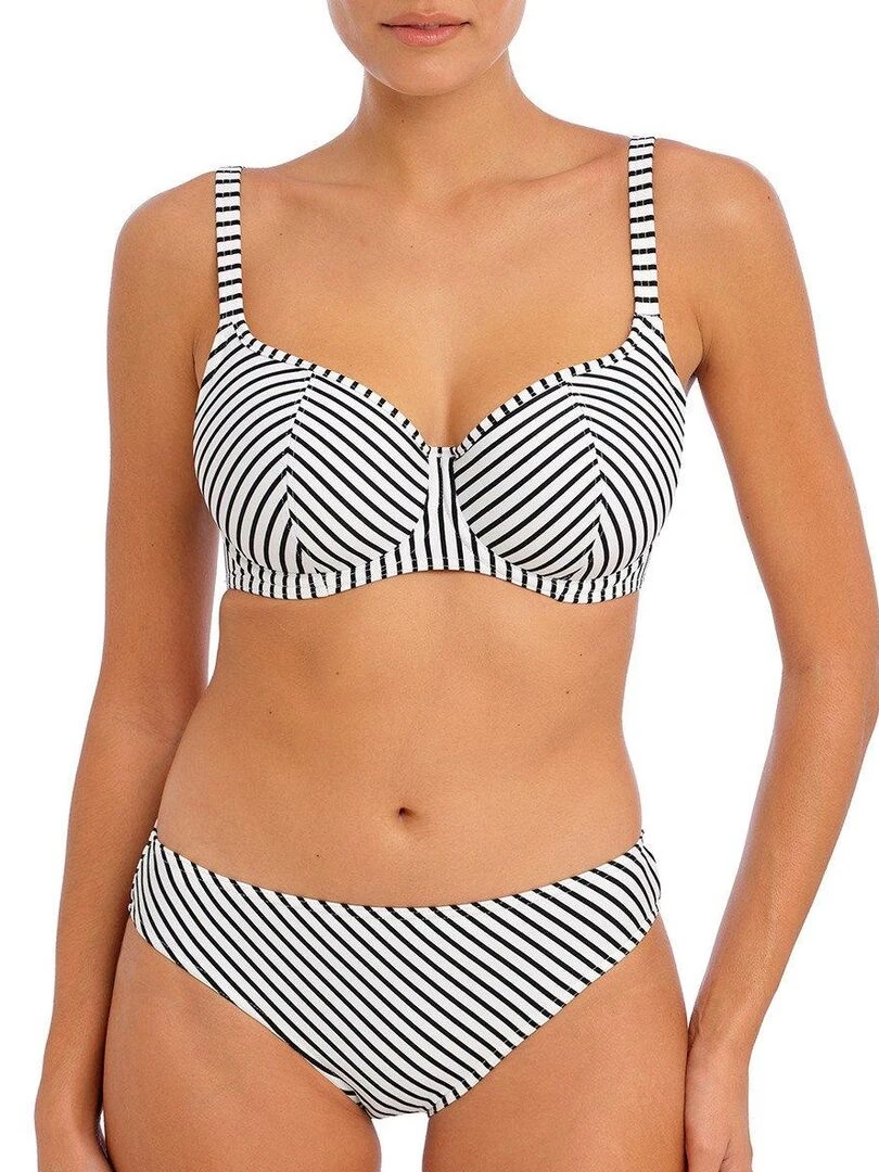 Haut de maillot de bain rayé à armatures Jewel cove Blanc