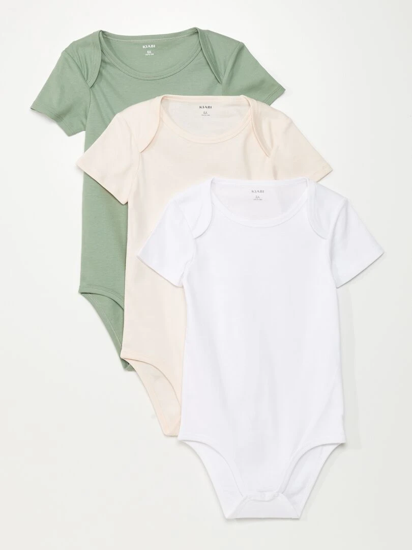 Lot de 3 bodies en jersey So Easy Verre/blanc/rose