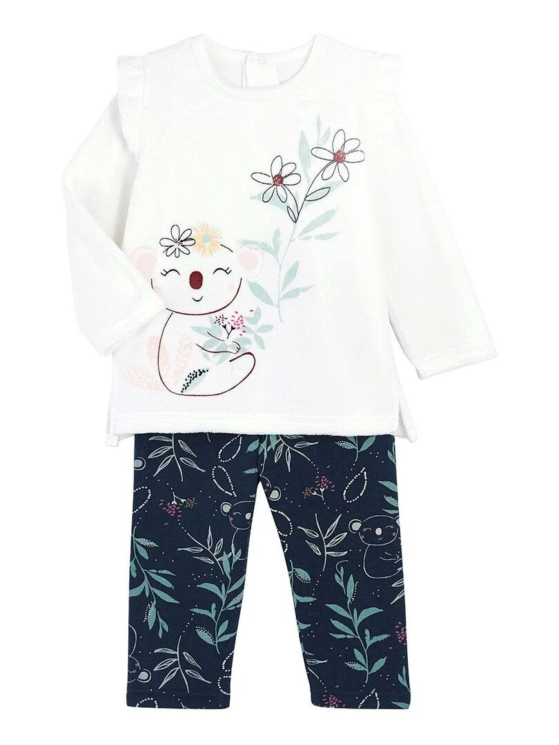 Pyjama bébé 2 pièces en velours Paloma Bleu