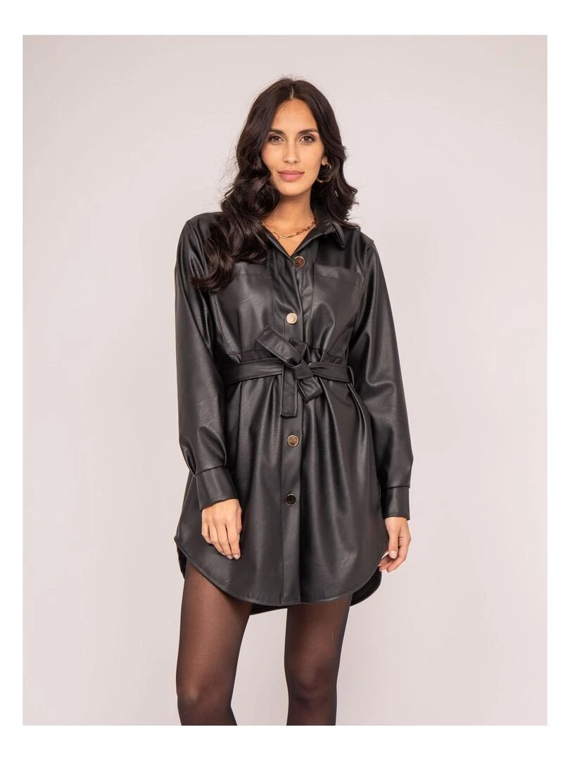 Robe courte similicuir ISKY Noir