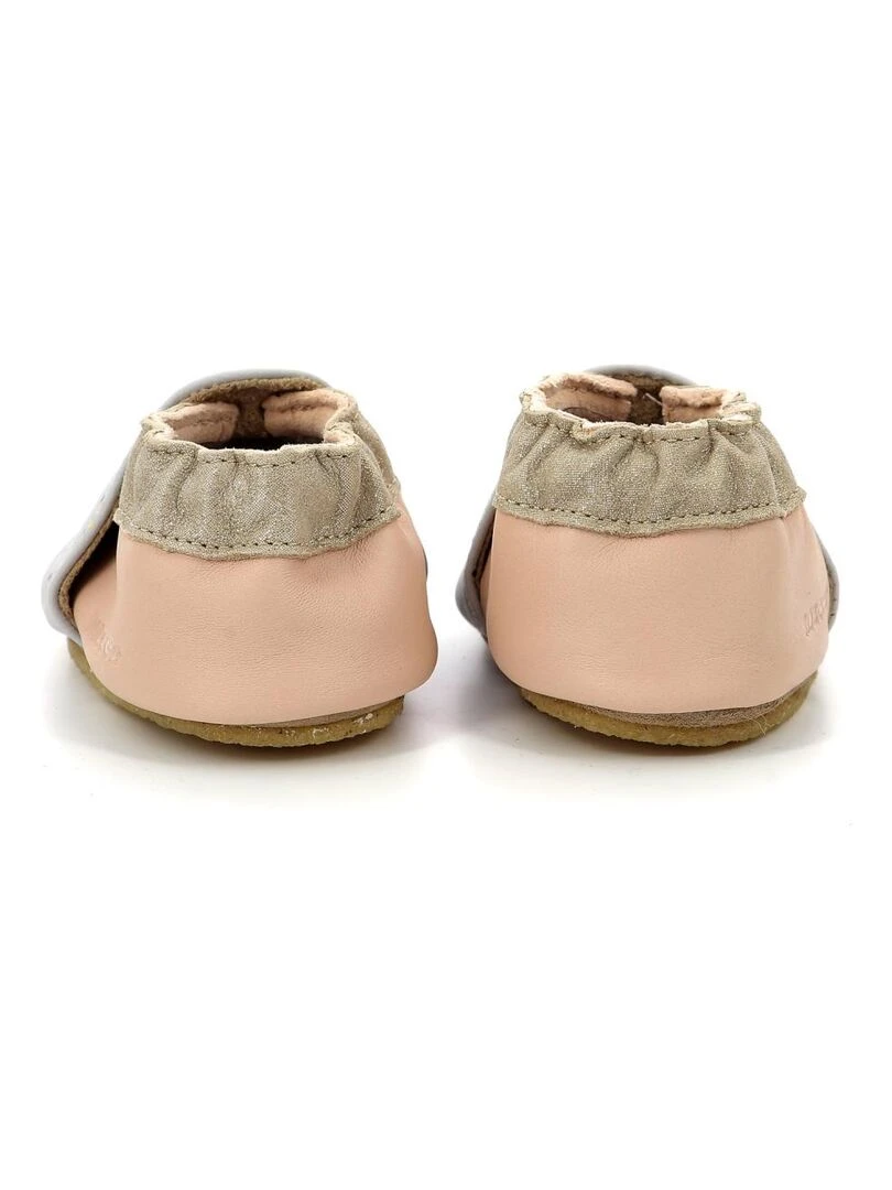 Chaussons Cuir Cute Zebra Crp   Gris