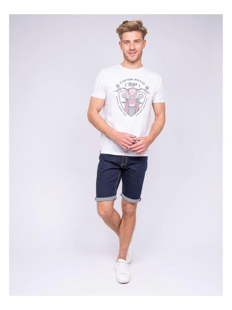 T shirt col rond pur coton NERLIN   Gris