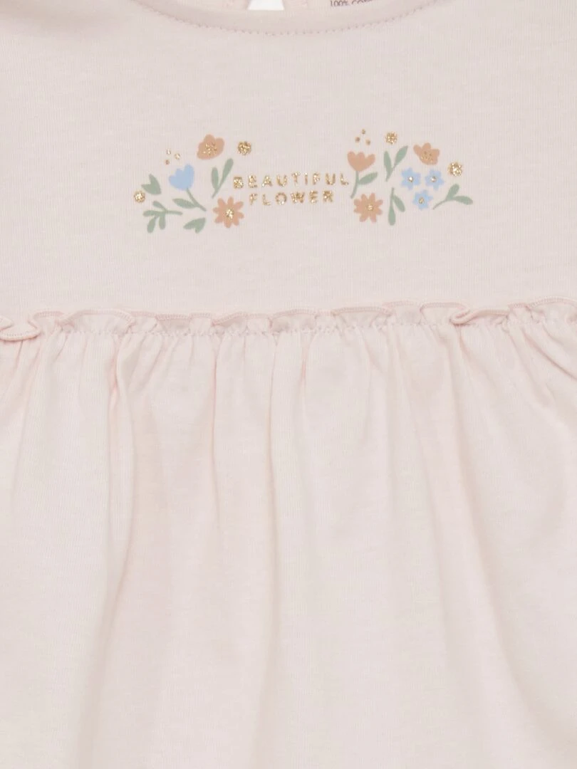 Ensemble t shirt + legging   2 pièces   Bleu marine/rose