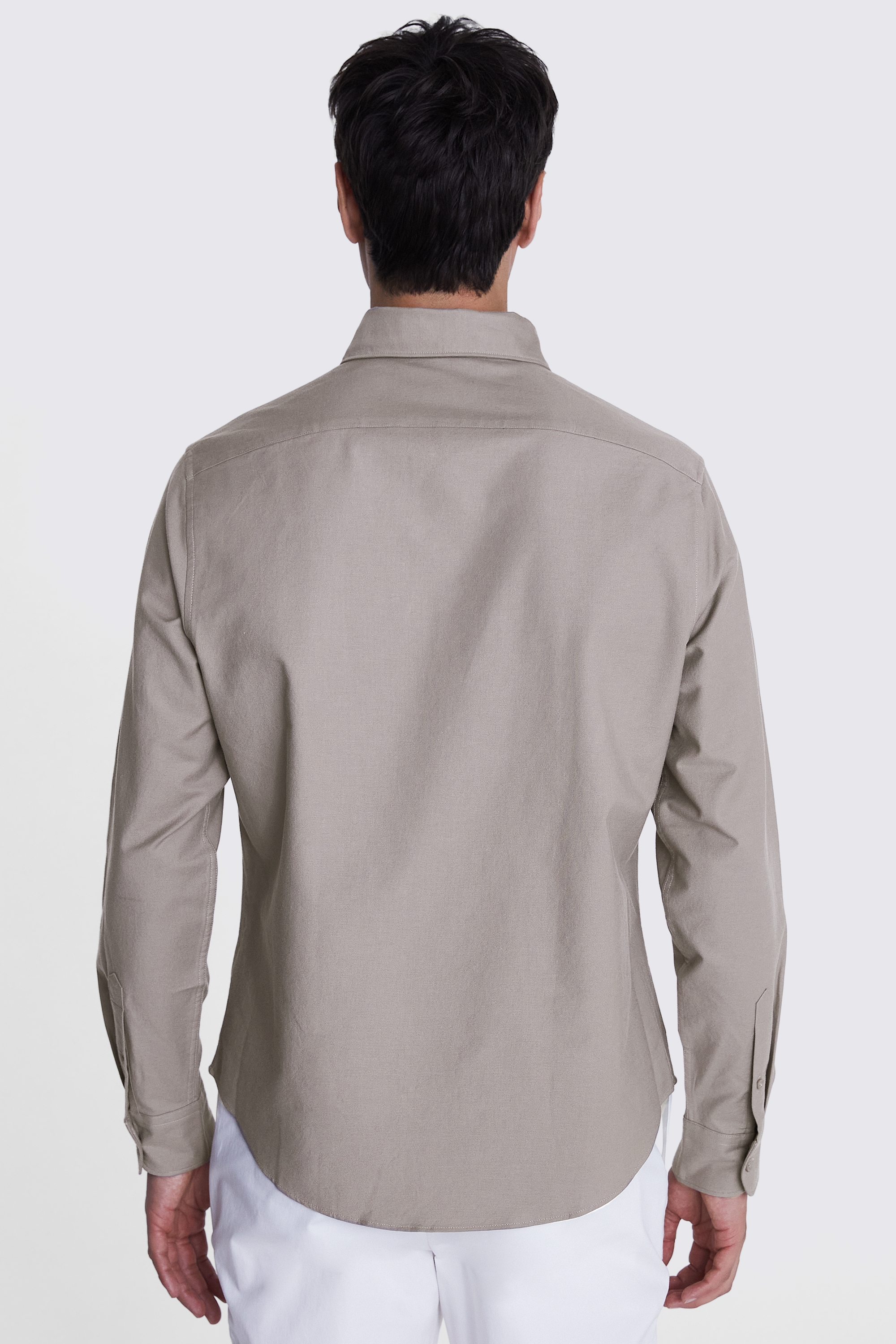 Dark Taupe Washed Oxford Shirt    Buy Online at Moss