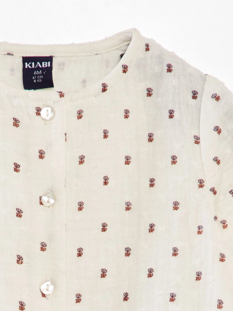 Blouse en double gaze de coton BLANC