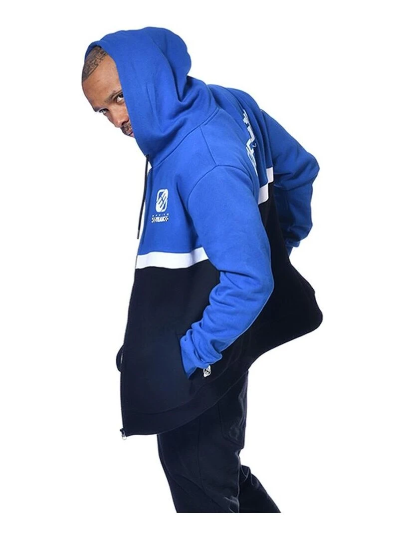 Sweat homme à capuche avec zip Collection Racing Freegun   Bleu