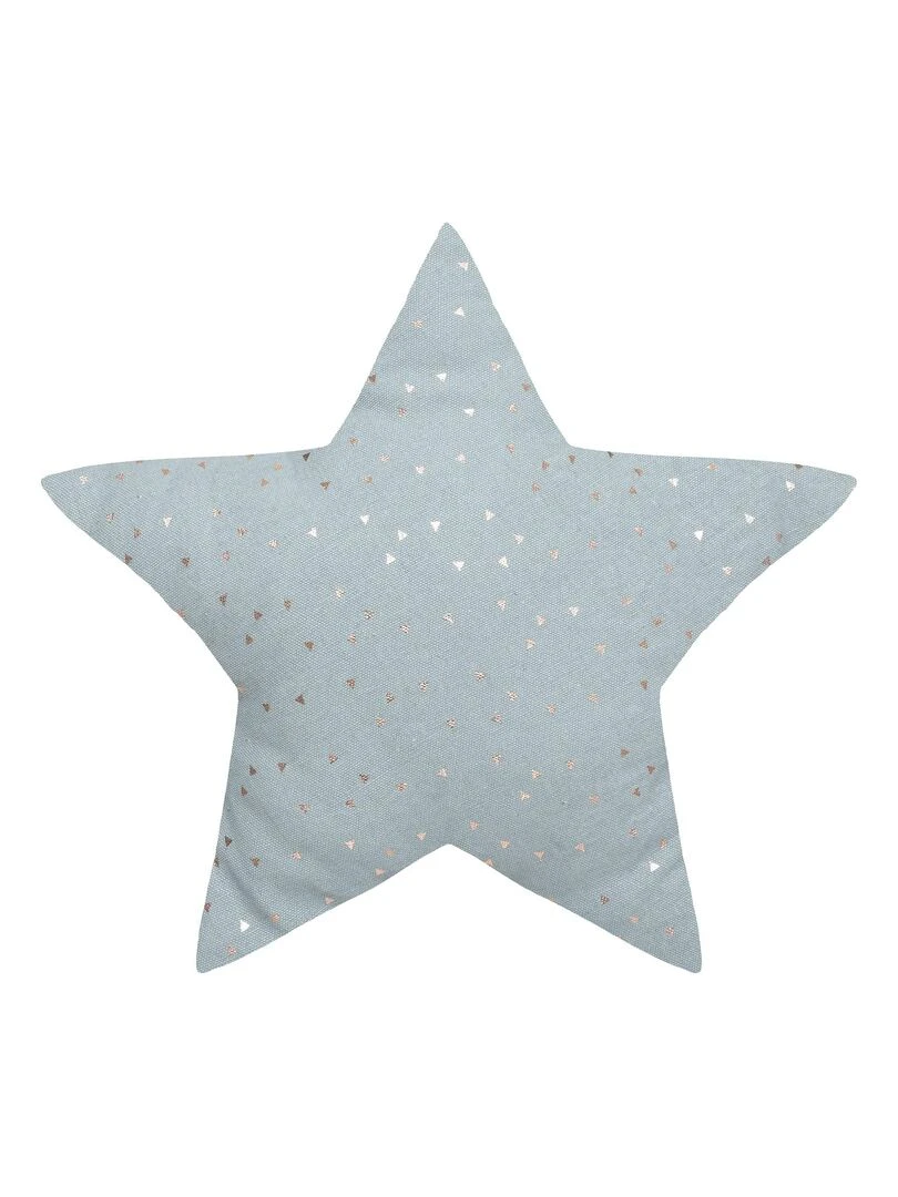 Coussin étoile à motifs métallisés Bleu ciel