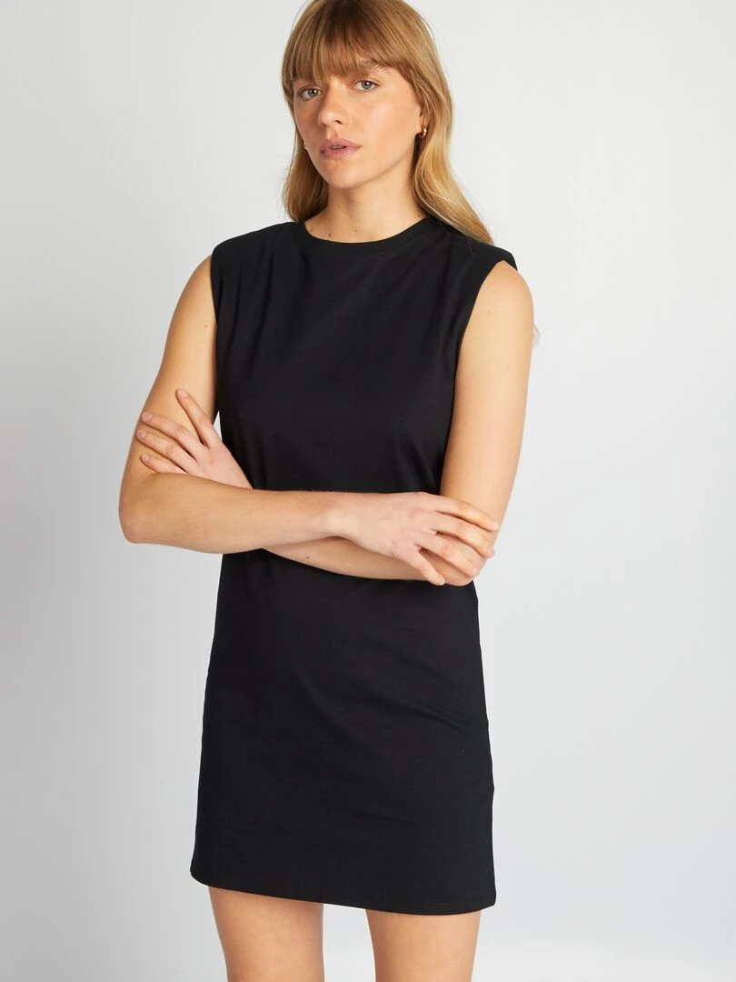 Robe courte à épaulettes   noir