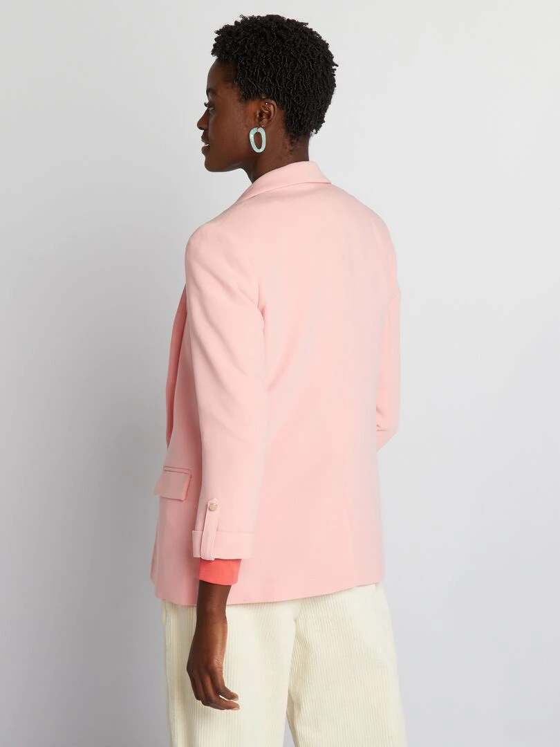 Veste blazer aux manches 3/4   Rose