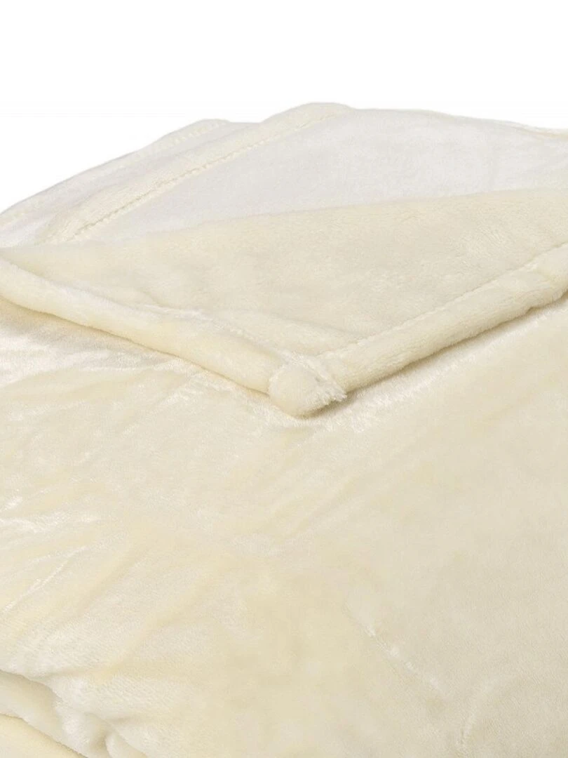 Couverture Unie en Micro Velours Beige clair