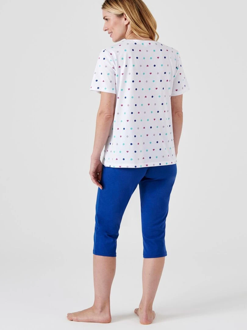 Pyjacourt imprimé jersey    Damart   Bleu