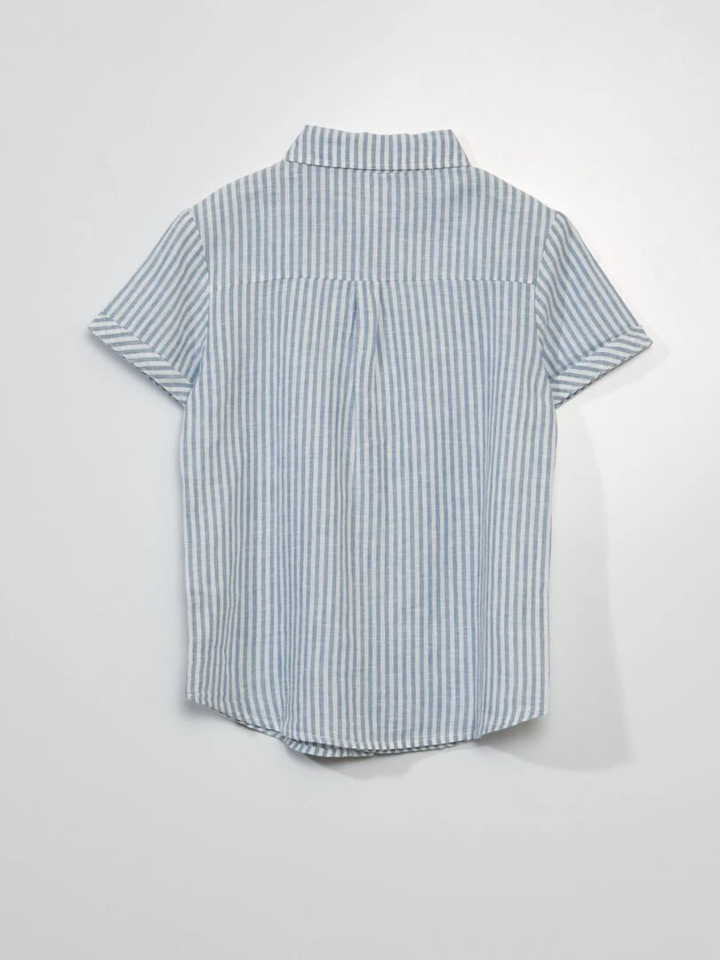 Chemise rayée manches courtes Blanc