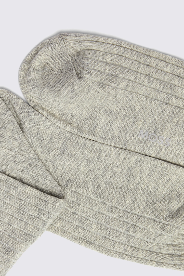 Light Grey Melange Ribbed Socks Buy Online at Moss