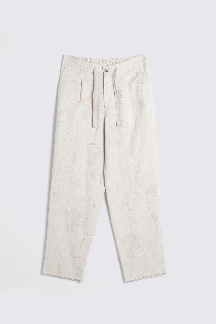 Oatmeal Floral Beach Trousers    Buy Online at Moss