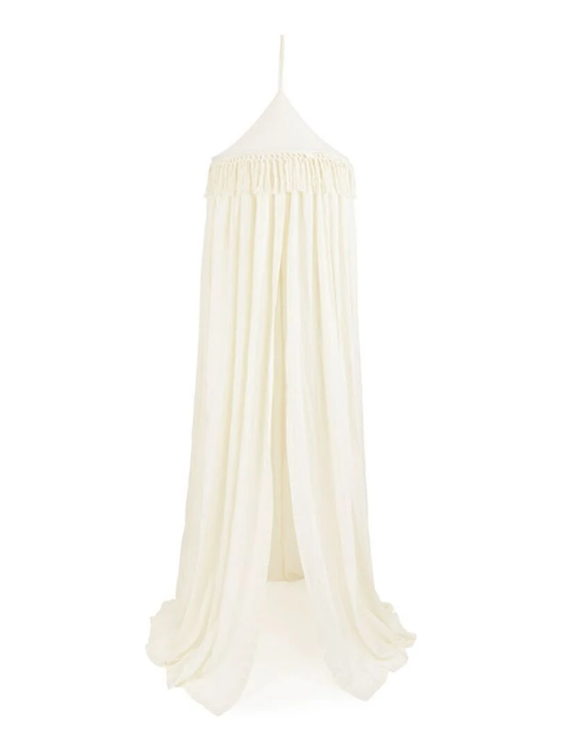 Ciel de lit en coton écru Boho Ecru
