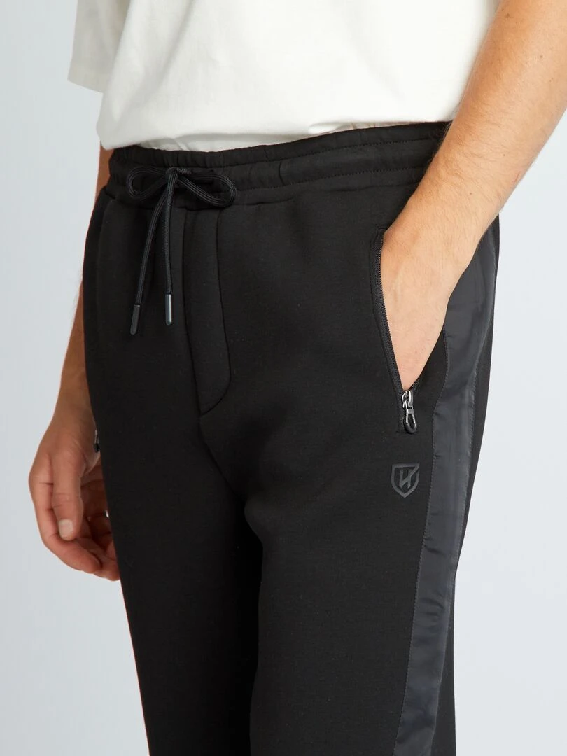 Pantalon de jogging bi matière   Noir