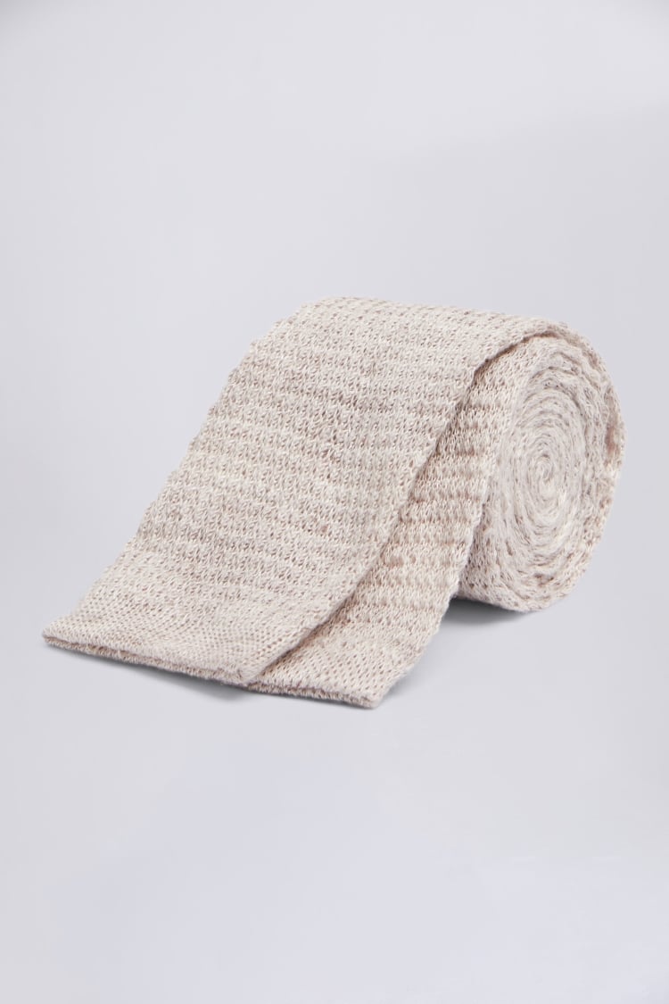 Latte Melange Knitted Linen Tie Buy Online at Moss