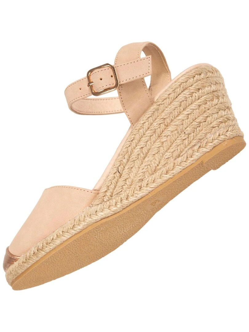 Espadrilles fermées Femme talon Nude   Beige