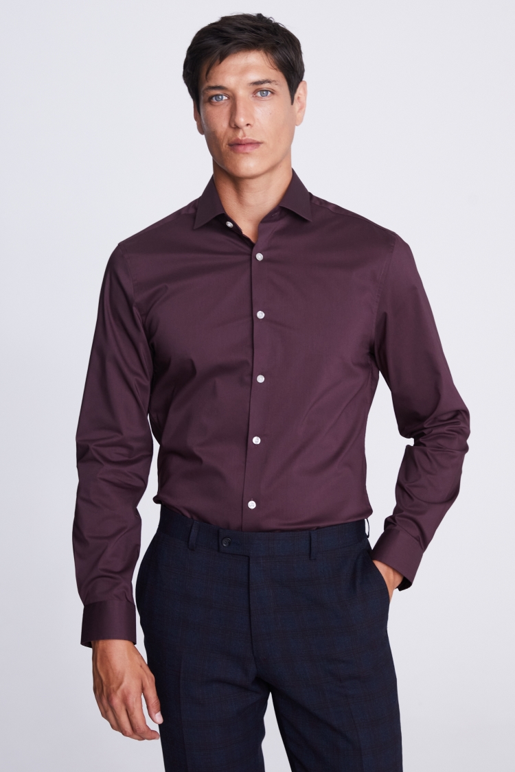 Slim Fit Wine Stretch Shirt Buy Online at Moss