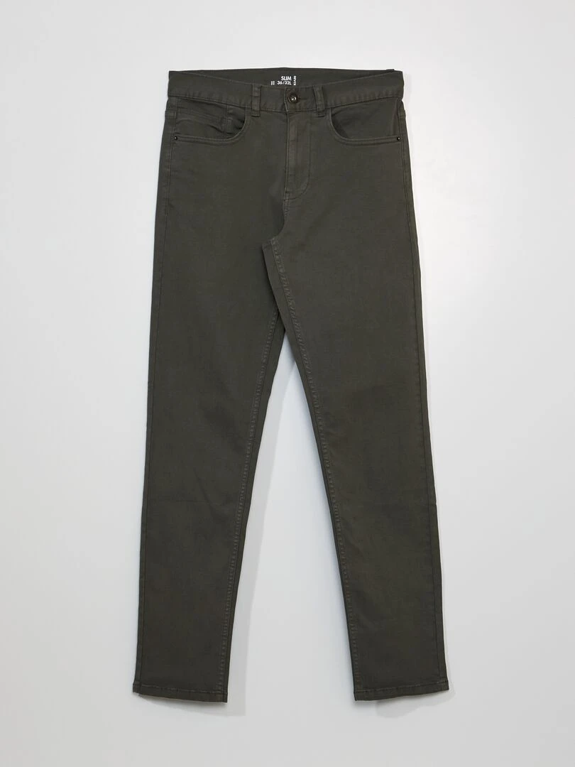 Jean slim 5 poches L32 kaki
