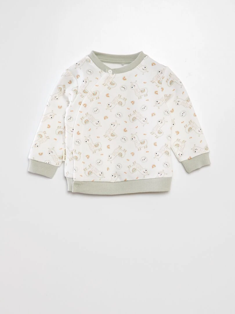 Ensemble sweat + pantalon Petit Béguin Blanc/vert
