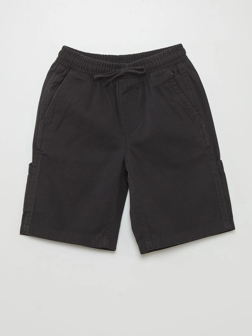 Short élastiqué façon denim Noir