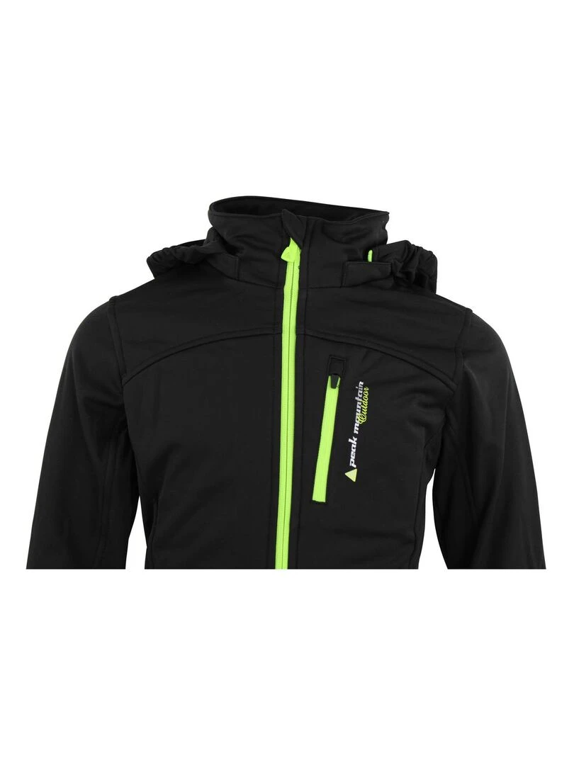 Blouson softshell fille FANNE   PEAK MOUNTAIN   Noir Jaune