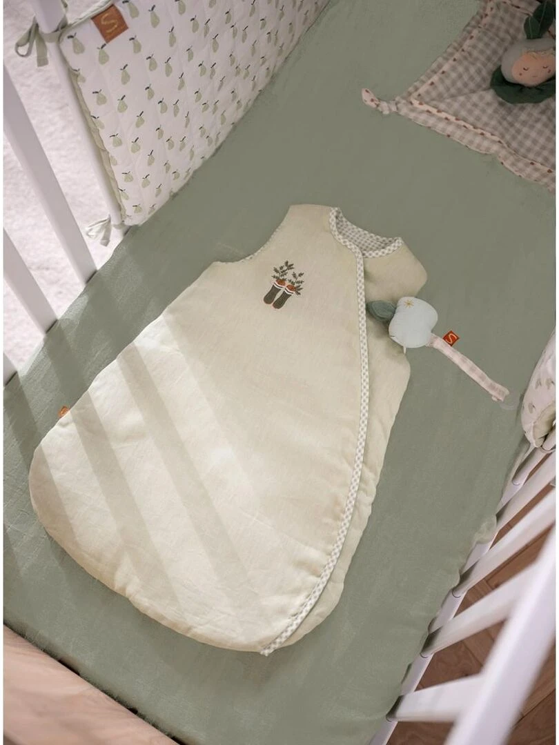 Lot de 2 draps housse 65x130 cm en coton bio   SAUTHON   Blanc