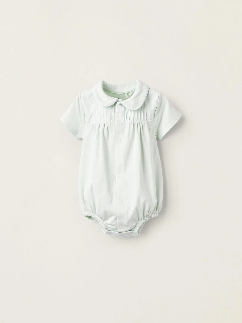 Body en Coton avec Détail Drapé pour Nouveau Née Bleu clair