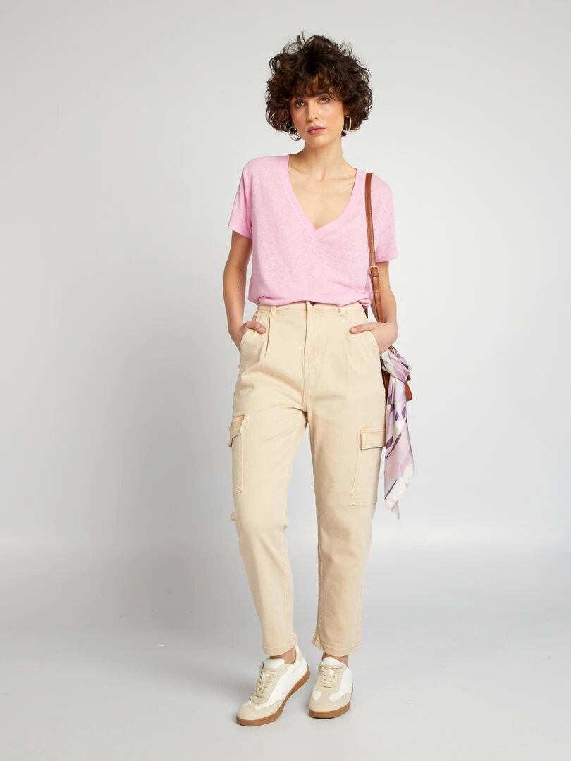 T shirt basique manches courtes Violet