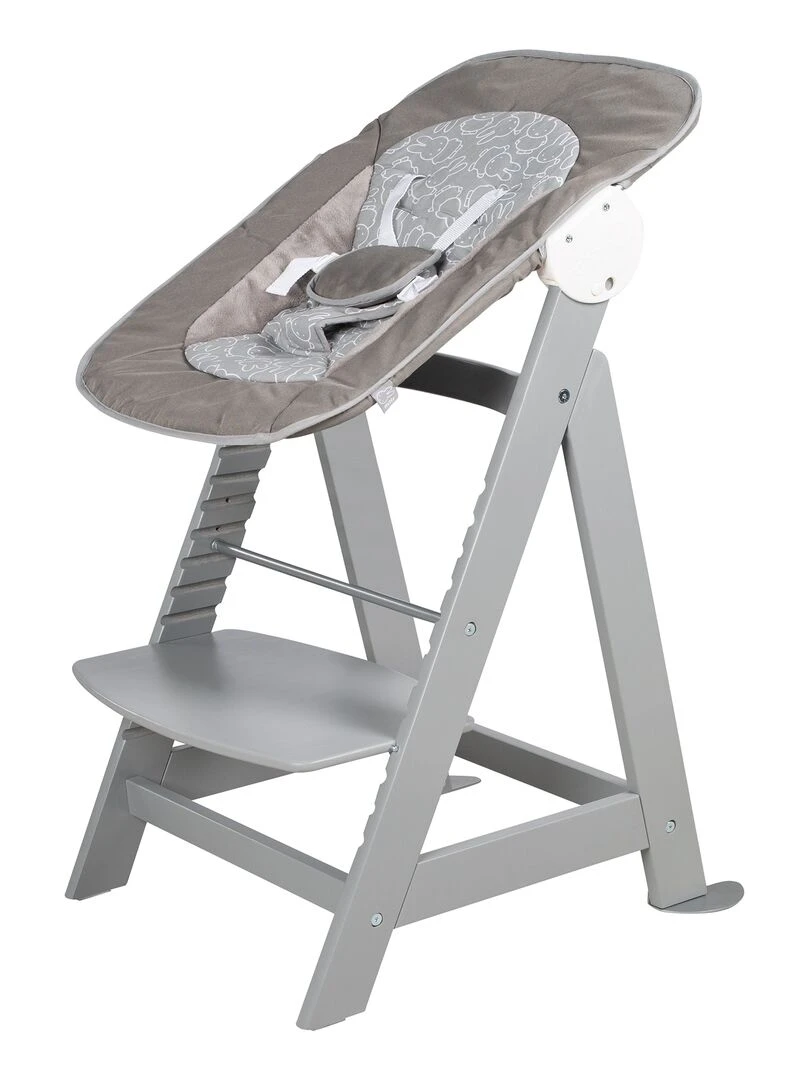 ROBA Chaise Haute Évolutive "Born Up" + Transat "miffy®"   Gris   Gris