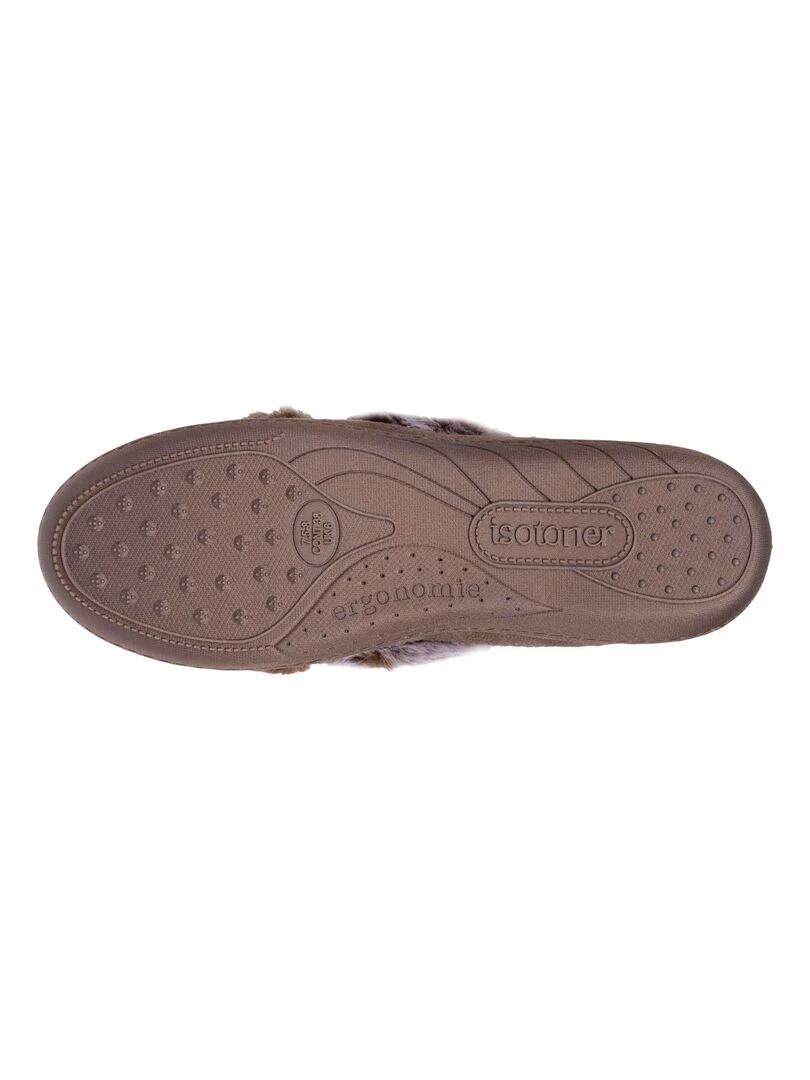 Chaussons mocassins Femme Taupe   Marron