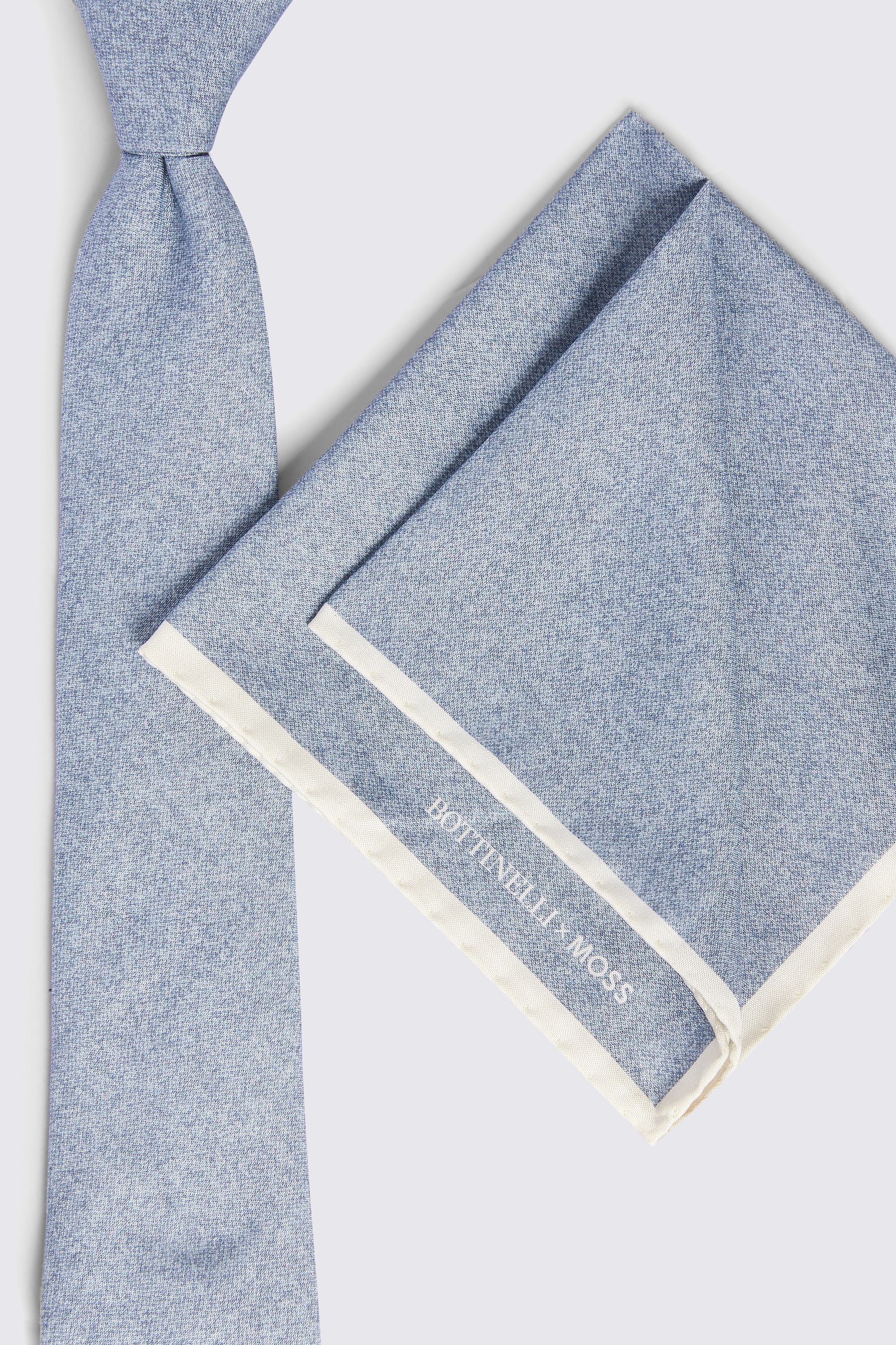 Bottinelli Sky Silk Semi-Plain Tie    Buy Online at Moss