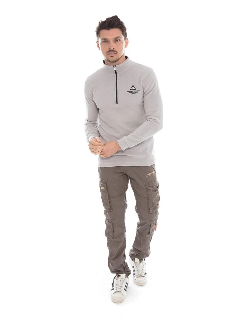 Sweat polaire zip ZATHLON II   Gris clair