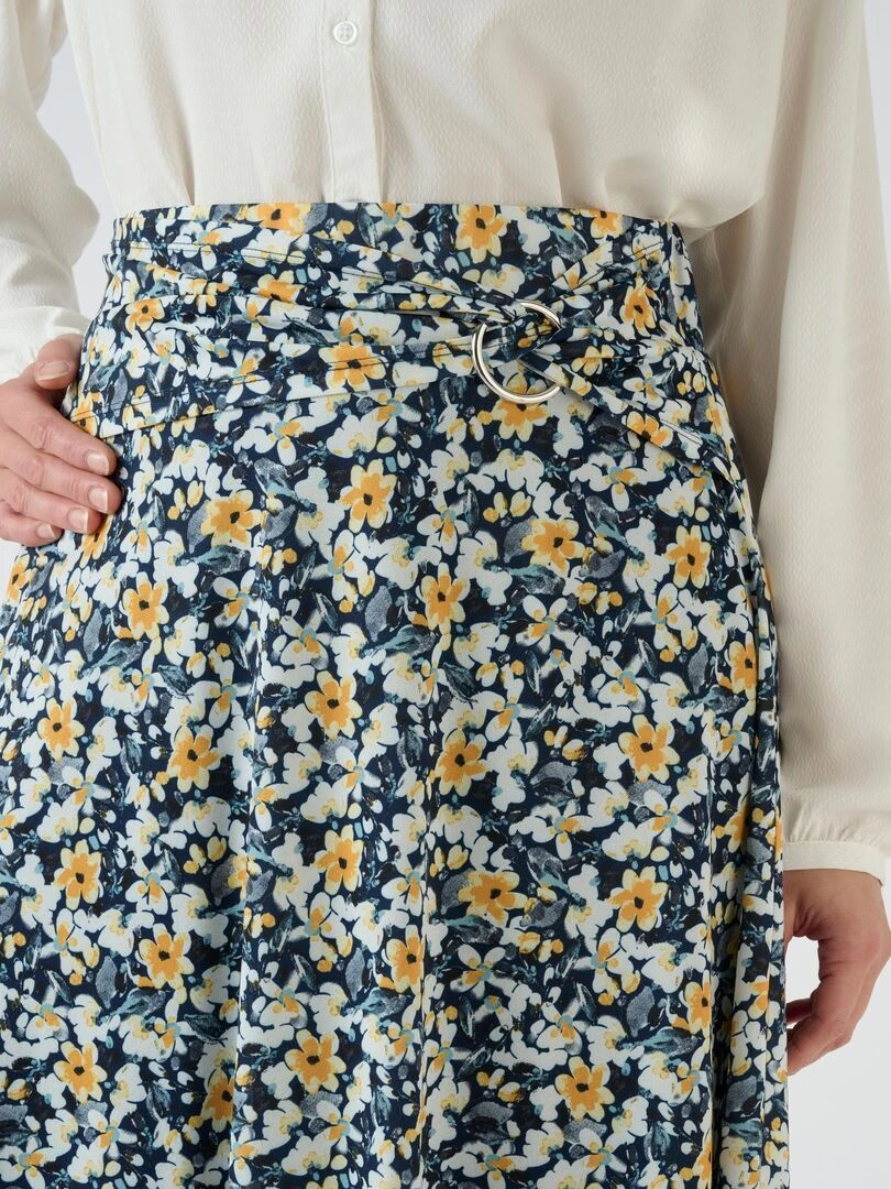 Jupe ceinture à boucle Damart Bleu marine