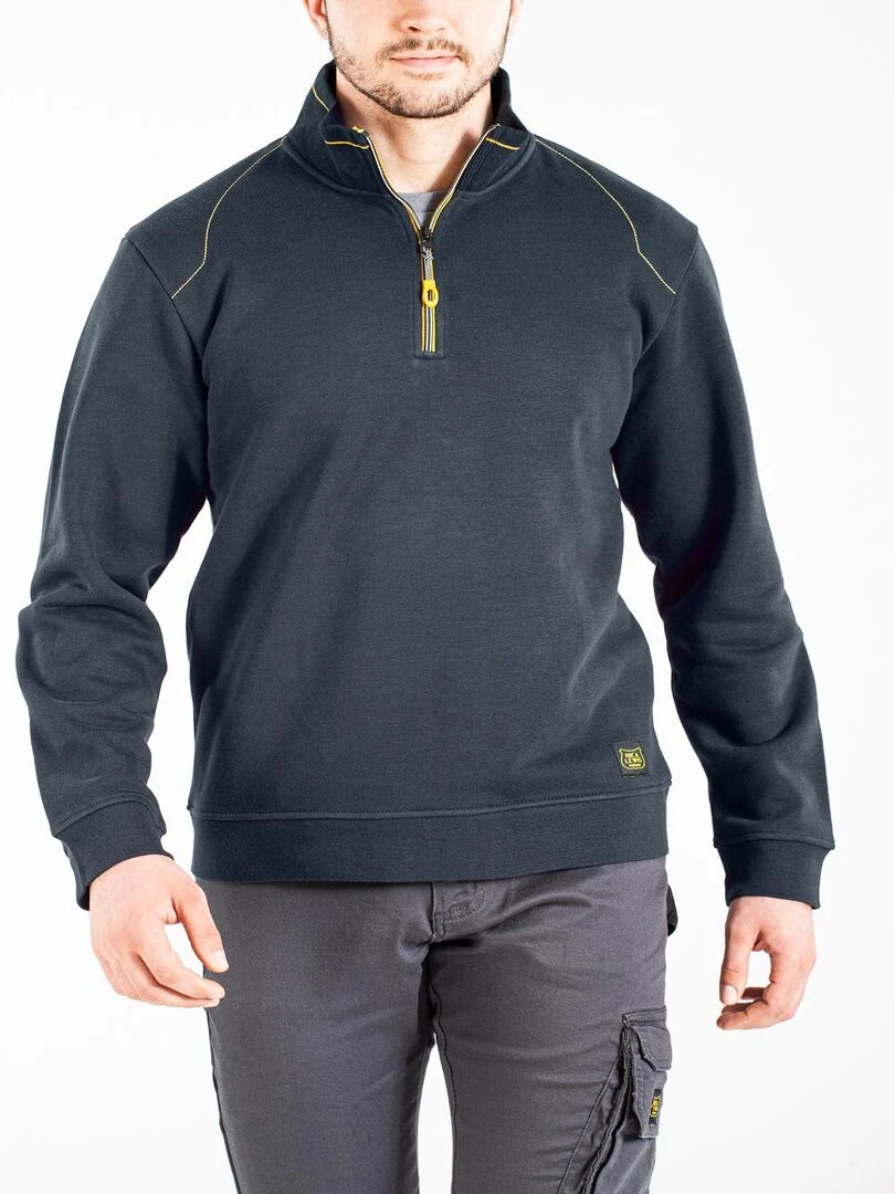 Sweat avec col camionneur HALFZIP 'Rica Lewis' Gris