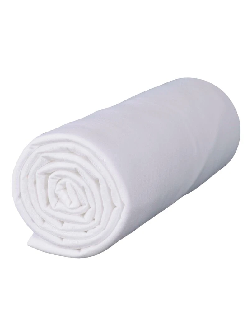 Lot x3 Draps housse bébé 100% jersey Bio peigné 'P'tit Basile' Blanc