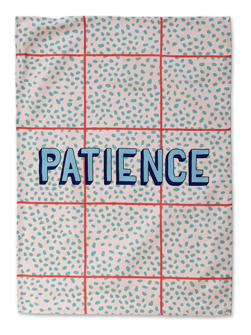 Torchon (2 pièces) Patience "Happyfriday"   Blanc