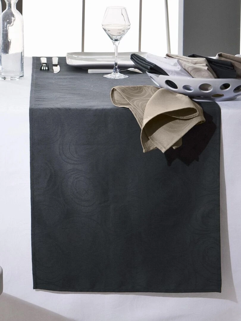 Chemin de table spirale   gris anthracite