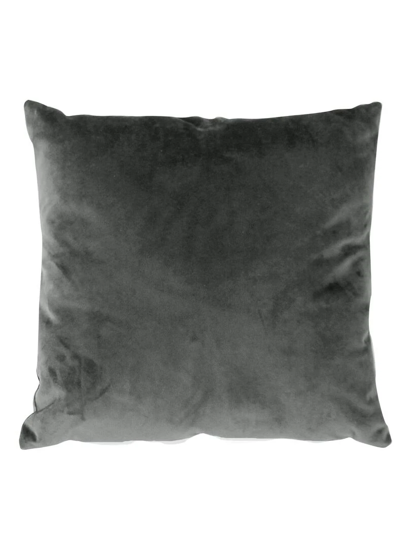 Coussin en velours avec zip déco Gris souris