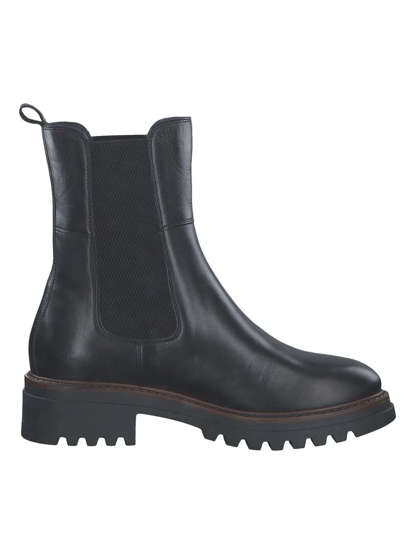 Bottes Chealse Cuir Tamaris Noir