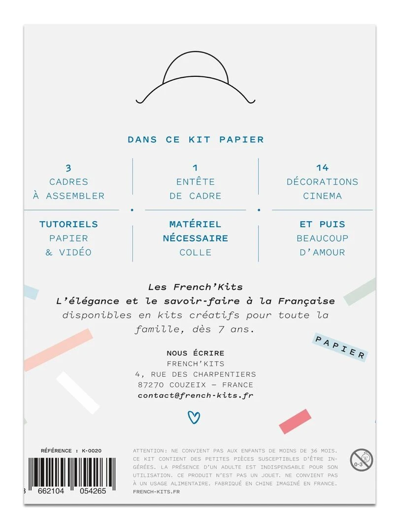 Coffret DIY papier 3 Cadres Thème cinéma N/A