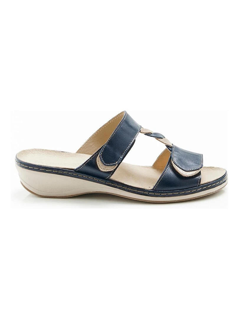 Mules irisées ouverture totale Piedical   Damart   Bleu marine