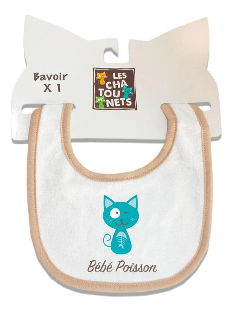 Bavoir Poisson LES CHATOUNETS Blanc