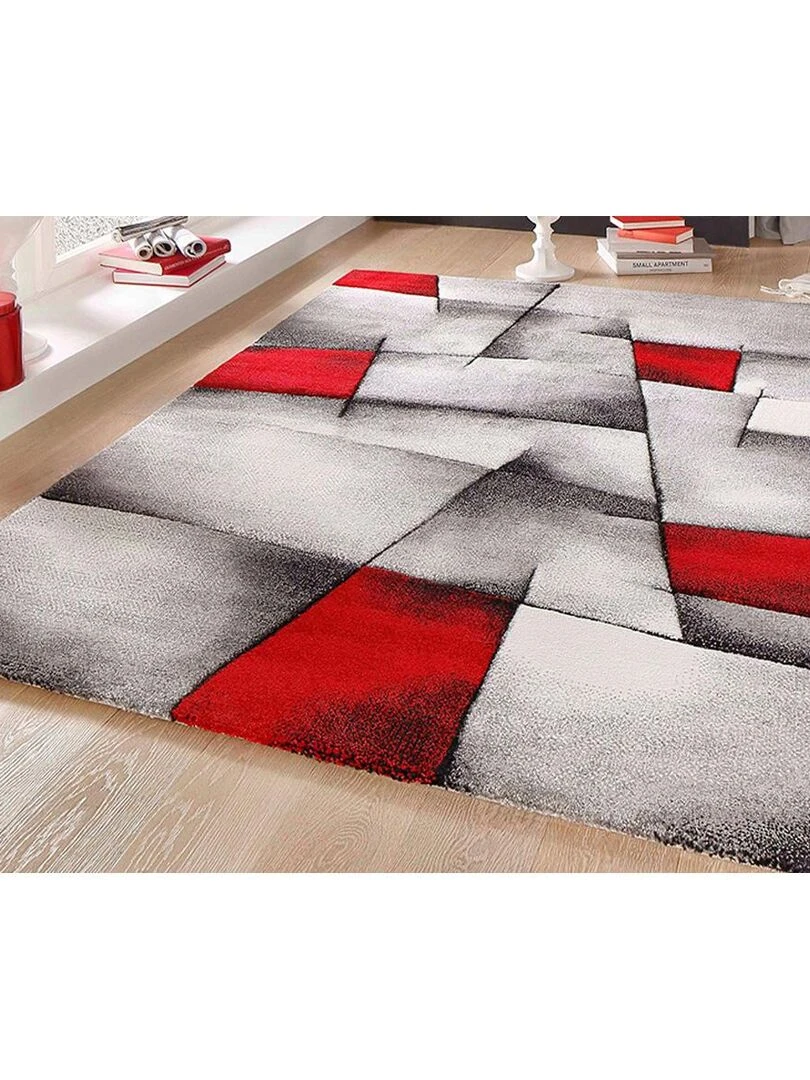 Tapis géométrique et asymétrique   Rouge