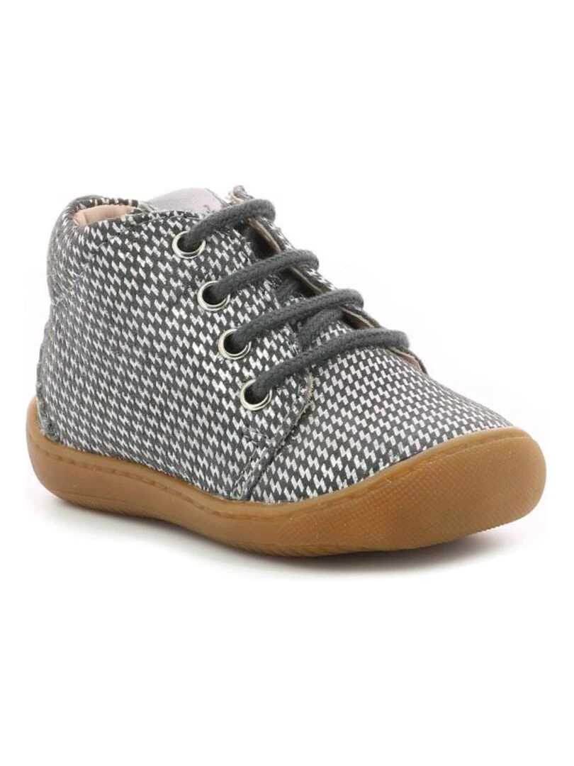Bottillons Cuir Pastile Gris