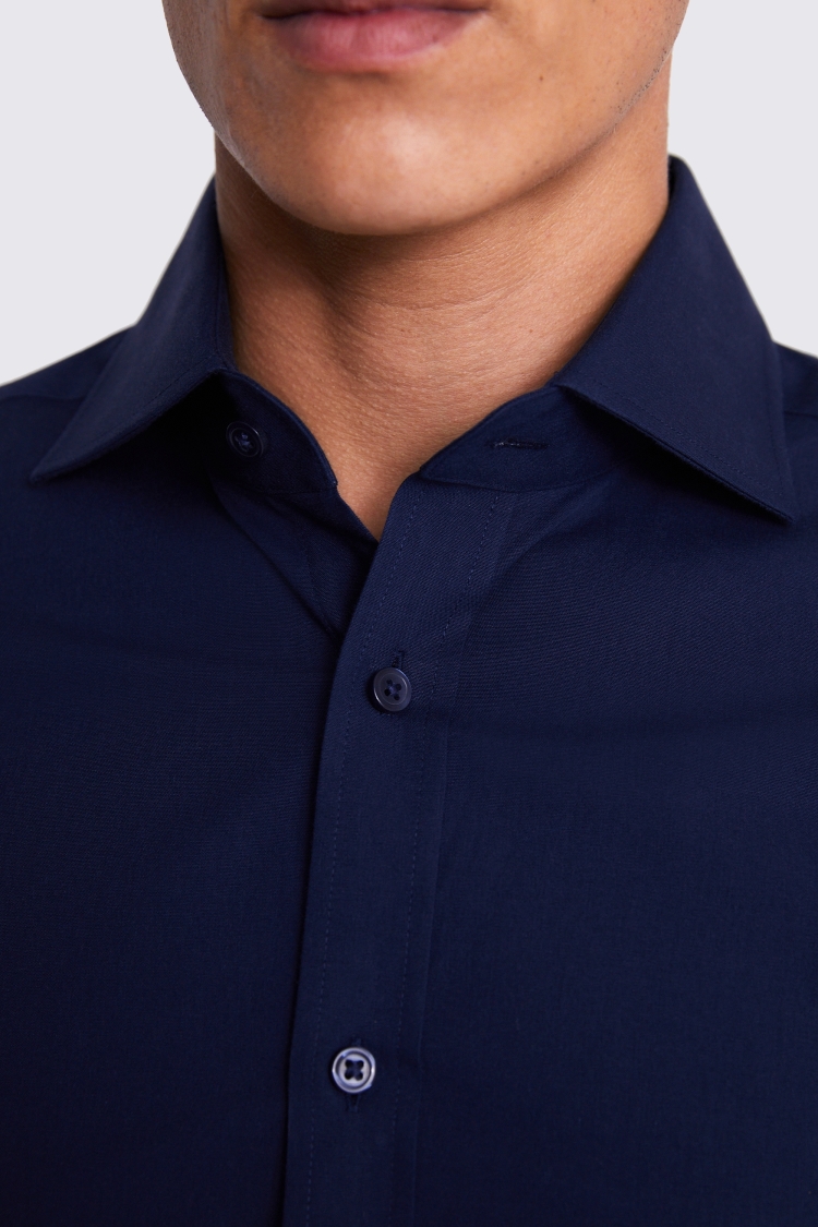 Tailored Fit Navy Poplin Shirt Buy Online at Moss